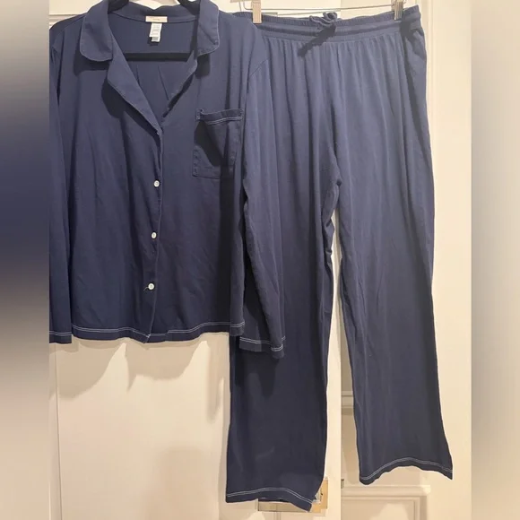 Eberjey pajamas navy  set L - Picture 2 of 4